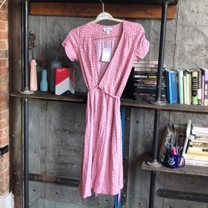& other stories pink floral wrap dress